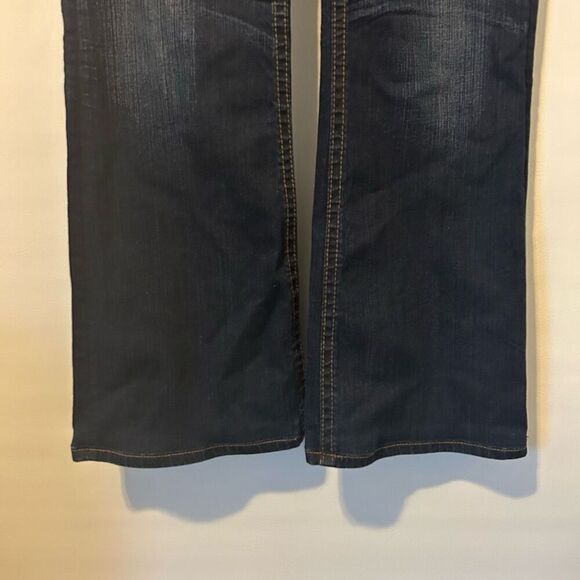 MEK NDM Moscow Made for Buckle Boot Cut Thick Stitch Distressed Dark Wash Sz 34x - Picture 2 of 15